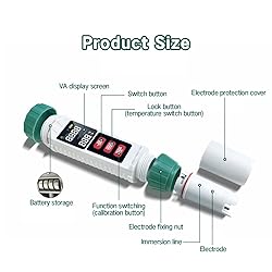 Mesenymm 5 in 1 Digital PH Meter, 0.01 High