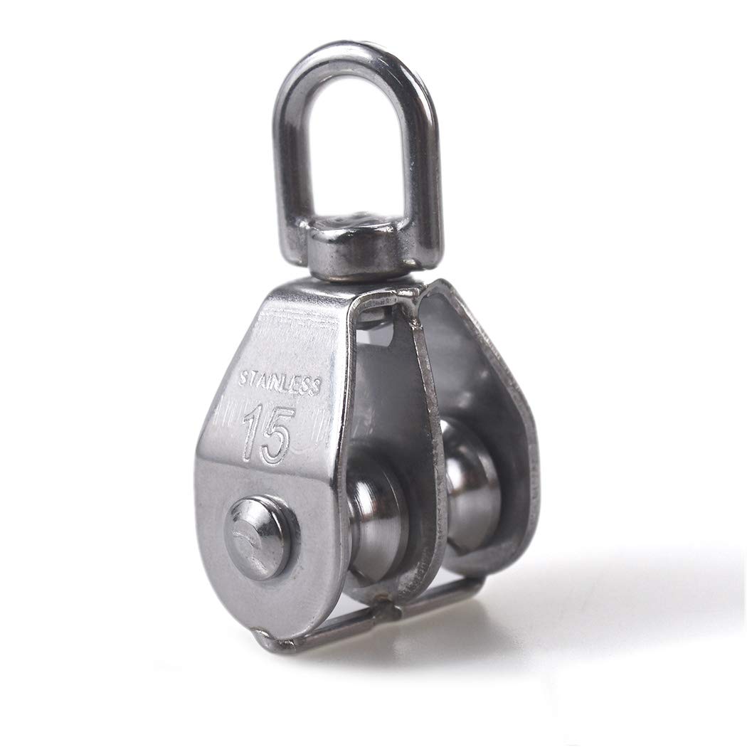 Packof2 M15 Double Pulley Shell Blocks Wire Rope Pulleys Bearing