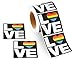 250 Square Love Gay Pride Rainbow Stickers on a Roll - Square Love
