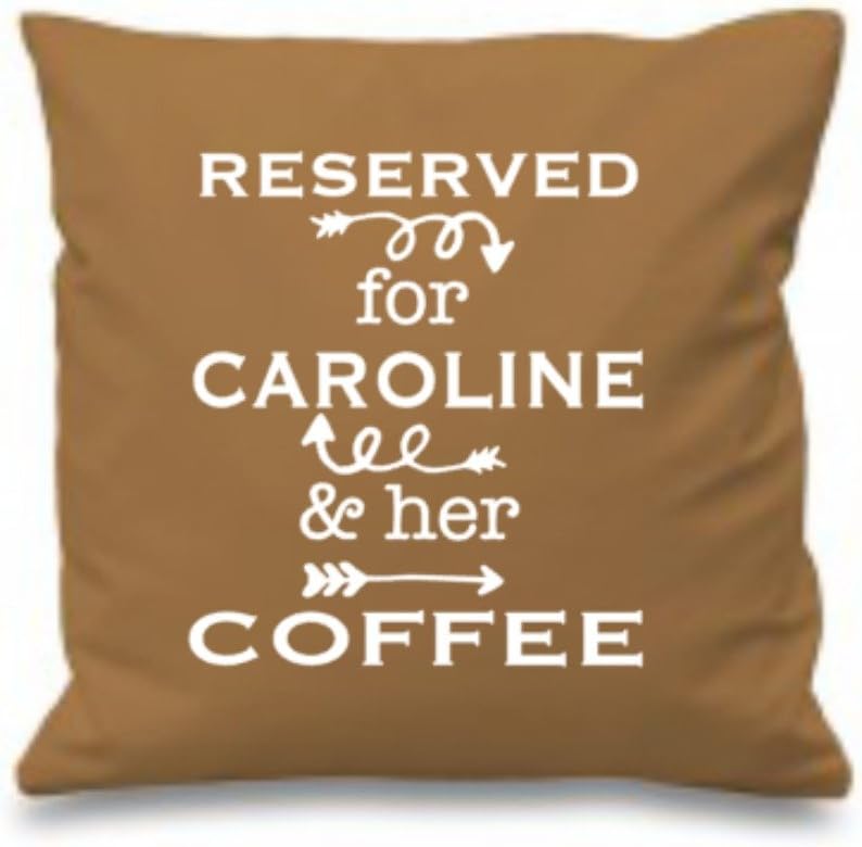 Coffee Lover Gift, Personalised Coffee Cushion, Reserved for ANY NAME & Her/His Coffee, Personalised Cushion