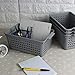 Doryh Plastic Storage Baskets Set, Grey, 4 Packs Small Desktop Storage Basket Bin