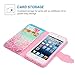 MOLLYCOOCLE iPod Touch 6 Case, Cherry Blossoms Pattern PU Leather Wallet Flip Case with Credit Card ID Holders TPU Soft Bumper Ultra Slim Purse Pockets Cover Case for iPod Touch 5