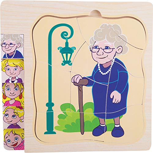small foot 11028 by Legler Schichtenpuzzle Omas Leben Spielzeug, Mehrfarbig
