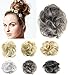 Scrunchy Scrunchie Bun Up Do Hairpiece Hair Ribbon Ponytail Extensions Wavy Curly or Messy Color Variation #Dimgray