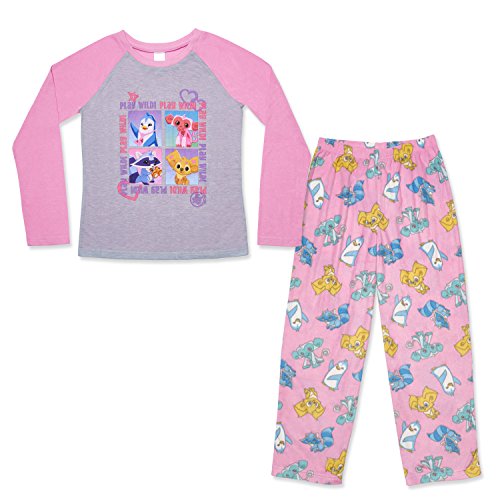 Mad Dog Concepts Girl’s 2-Piece Pajama Set – Animal Jam Prints (Pink Wild Animal Print, Medium (7-8))