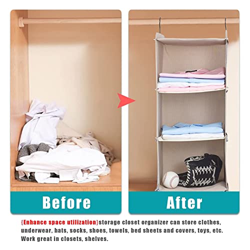 DonYeco 4Shelf Hanging Storage Closet Organizer, Linen Rv Storage and