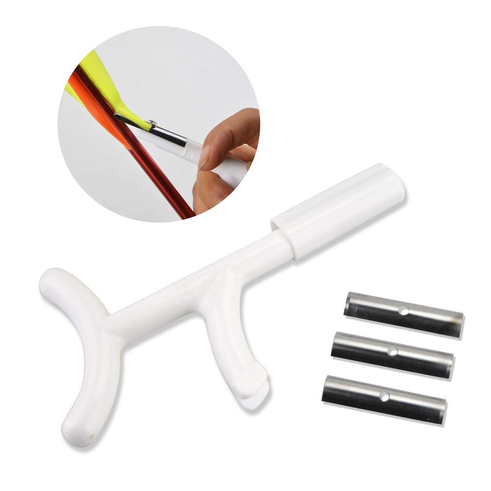 SHARROW Archery Fletching Stripper Scraper Arrow Feathers Vanes Removing Tool Stainless Steel for DIY Carbon Arrows and Aluminum Arrow Shaft (White)