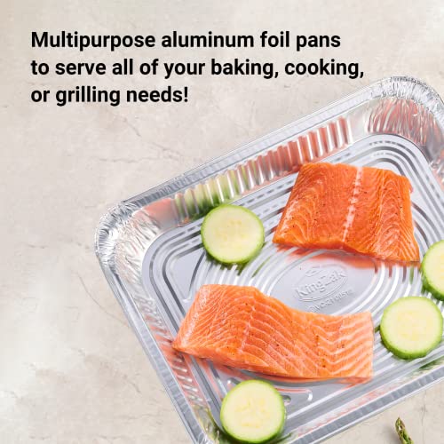 Aluminum Pans Half Size, 9X13, Extra Heavy Duty Disposable Foil Pans