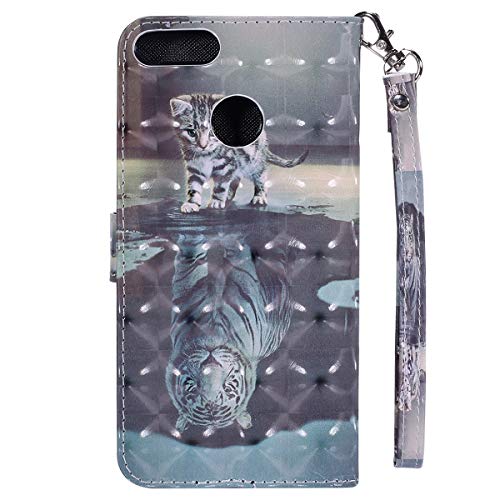 image for Herbests Compatible with Huawei Y9 2018 Wallet Case Cover Luxury 3D De