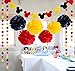 Threemart Colorful Party Supplies Yellow Black Red For Mickey Mouse Baby Shower Birthday Decorations Garland