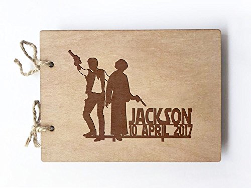 Wedding Guest book (wood) - notebook - Â star Wars