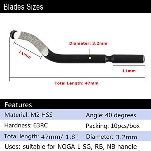 Deburring Tool Kit, 10pcs Rotary Deburr Blades Set with Handle Debur Knife, Great Burr Remover Hand Tool for Wood/Plastic/Aluminum/Copper and Steel