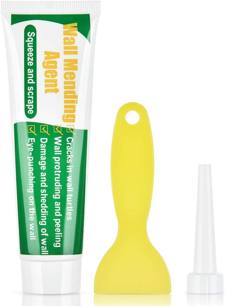 Wall Repair Kit with Ready Mixed Wall Filler & Self-Adhesive Drywall Patch, Quick DIY Fix for Wall Holes Cracks