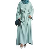 2PCS Women's Muslim Dresses Abaya Islamic Dubai Prayer Dress Robe Long Cardigan Maxi Dress