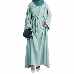 2PCS Women's Muslim Dresses Abaya Islamic Dubai