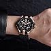 MEGIR Men's Sports Quartz Watches Military Army Silicone Strap Chronograph Wristwatch with Large Thick Dial Man Rose Gold