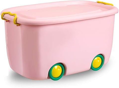 Amazon Co Jp 特大の収納ボックス 子供のおもちゃ プラスチックの服の収納ボックス 収納ボックス 車輪付きの漫画の赤ちゃんの収納ボックス薄 ピンク ホーム キッチン