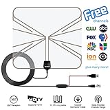 TV Antenna, Indoor Digital HDTV Antenna Amplified Signal Booster 50 Mile Range 4K HD VHF UHF Freeview for Life Local Channels Broadcast for All Types of Home Smart Television