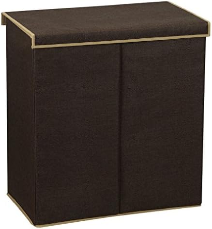 Double Hamper Laundry Sorter with Magnetic Lid Closure