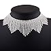 Bingirl Luxury Crystal Rhinestone Choker Collar Necklace Tassel Pedant Wedding Party Jewelry