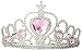 Fun Central 12 Pack Silver Princess Tiaras with Pink Heart Gems – Crown Party Favors for Dress-Up & Celebrations