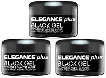 Amazon Com Elegance Plus Black Gel Covers White Hair 3 Pack 3 5oz
