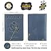 Shvigel US Leather Passport Book Cover - Thin American Travel Passport Holder - Premium International USA Passport Protector Case for Women Men (Light Blue Vintage)