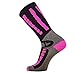Pure Athlete Kids Ski Socks - Merino Wool OTC Winter Skiing Sock for Boys Girls (1 Pair - Black/Neon Pink, X-Small-Small)