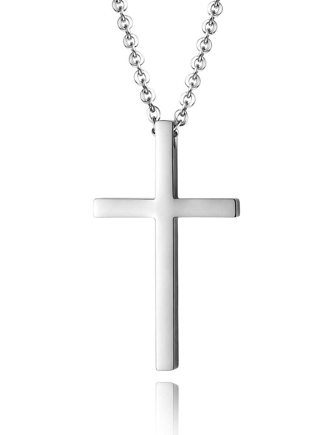 stainless steel cross necklace women's