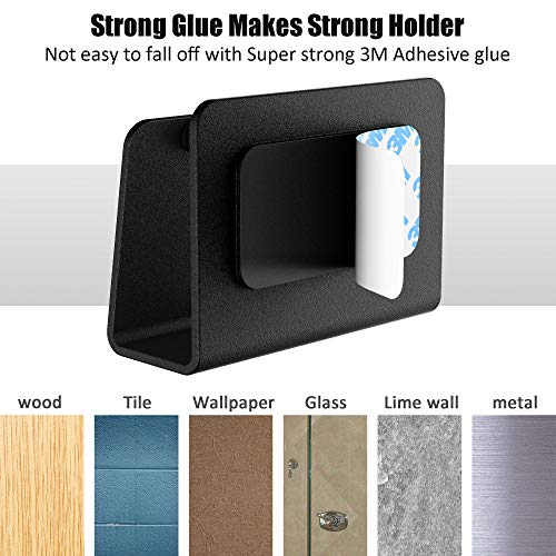 Elv Wall Mount Mobile Holder with Adhesive Strips, Charging Holder Compatible with iPhone, Smartphone and Mini Tablet -