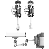 2 Pack Mini Magic Arm with Dual Universal Ball Head, Universal 360 Degree Adjustable Aluminum Alloy Extension Arm with 1/4" Screw for Monitor, Microphone, Video Light, 2-Pack Combo