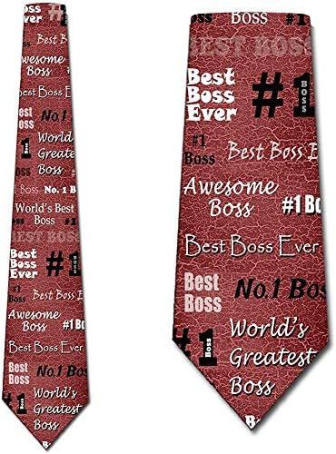Boss's Day Ties Boss Neck Tie Mens Manager Gift Red by Three Rooker