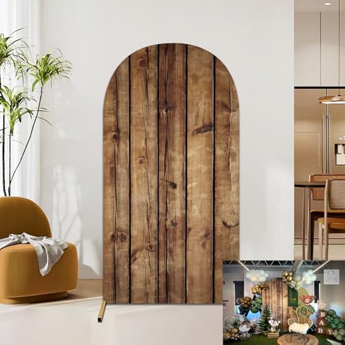 Set Of 2 Hunter Green Arch Covers (7.2ft & 6ft) For Christmas Spandex Stretchy Fitted Arch Backdrop Cover Wrinkle-Free Round Top Chiara Arch Stand Cover For Wedding Birthday Party Banquet