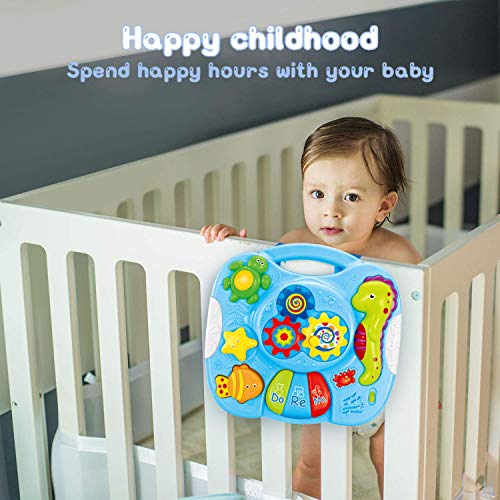 WISHTIME 2 in 1 Musical Learning Table - Baby 2 in 1 Early Education Toys Music Activity Center Table for Infant Babies Toddler Boys Girls 18 Months up - Thumbnail 3