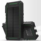 JETSUN Solar Charger, 16750mAh Power Bank Sunpower Portable Charge External Battery with 2-Port Dual USB Backup Battery Pack (Green)
