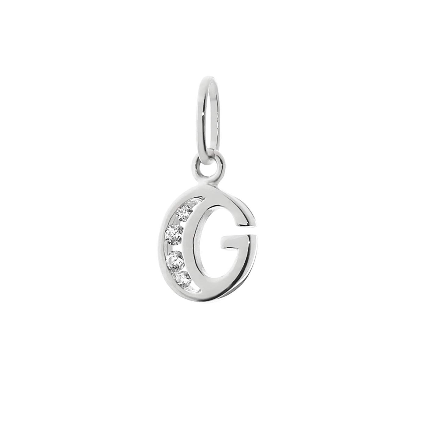 NKlaus letter G small pendant 925 sterling silver 8mm alphabet zirconia 9179