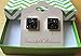 Summerfield Collection Silver-tone Metallic Geometric Square Shaped Chunky Faux Druzy Stud Earrings 12mm Statement (Black)