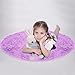 LOCHAS Luxury Round Fluffy Area Rugs for Bedroom Kids Girls Room Nursery, Super Soft Circle Rug, Cute Shaggy Carpet for Children Living Room, 4x4 Feet Purple