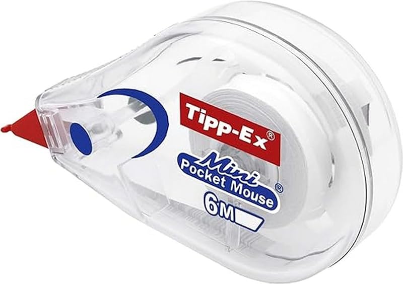Mini Pocket Mouse, Correttore A Nastro, Fornitura Cancelleria Scuola E Ufficio, Confezione Da 10 Unità, Bianco, 6 M X 5 mm