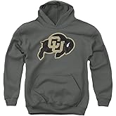 University of Colorado Official Distressed Primary Unisex Youth Pull-Over Hoodie, Charcoal, Medium