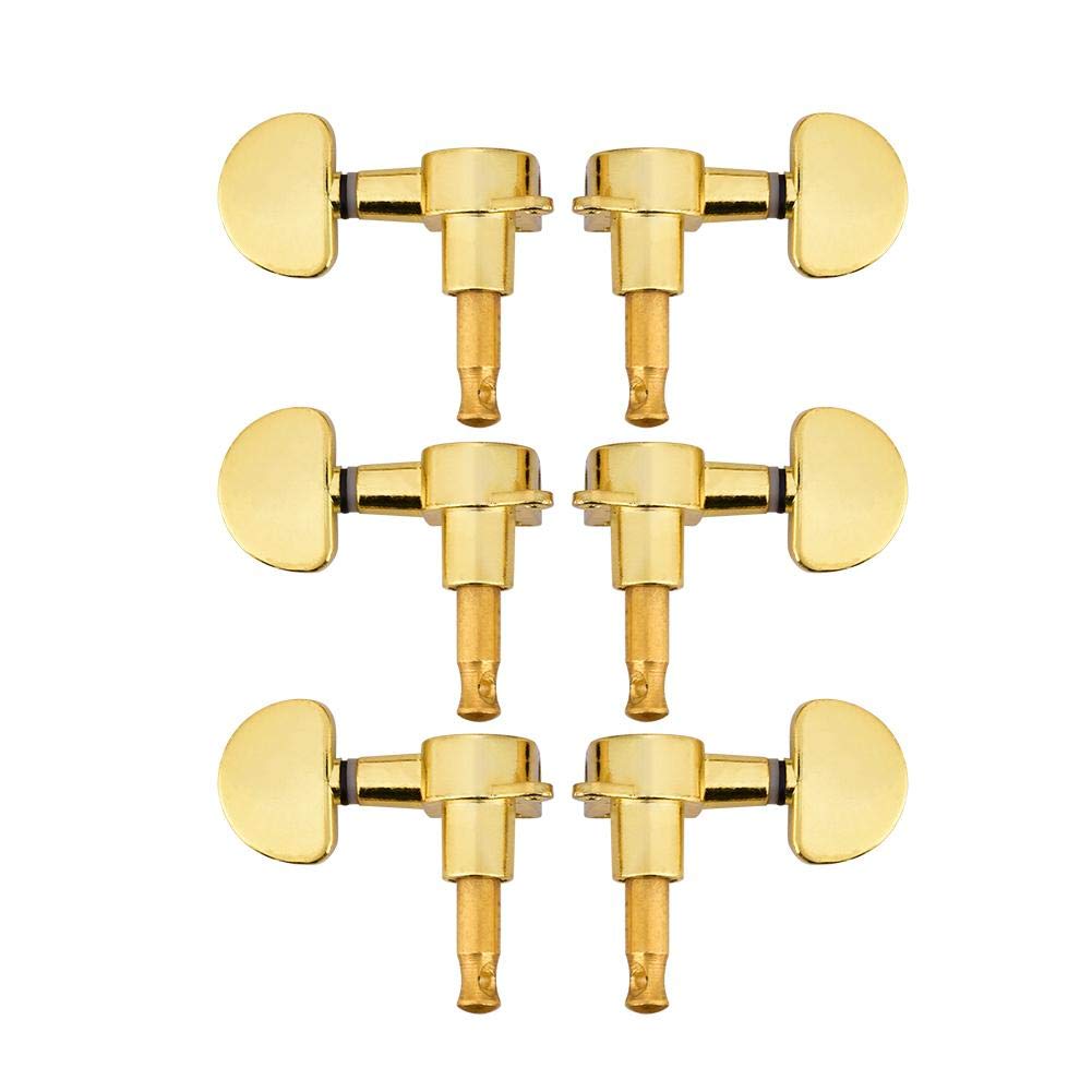 Tuning Key Pegs Guitar Tuning Pegs Locking Tuners Guitar Tuner Pegs 3 L 3 R Fully Enclosed Zinc Alloy Machine Heads Gold Retro Brass Button Head
