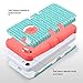 ULAK iPhone 5C Case, Shockproof Soft Silicone Rubber Hard Plastic Hybrid Heavy Duty Protection Kidproof High Impact Case Cover for Apple iPhone 5C, Zigzag + Coral Pink