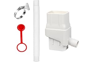 BIGKING Rain Barrel Diverter Kit, Rainwater Collection System, Downspout Rainwater Collection Diverter, Rain Water Collection Barrel System for Diverting Water Fits 2'' x 3''Standard Downspout (White)