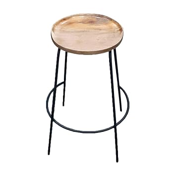 SWHF Mango Solid Wood Bar Stool (Finish Color - Natural)