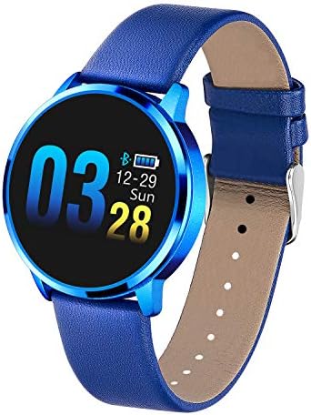 Adsvtech Smart Watch, Bluetooth Smartwatch for Women Men, Sports Fitness Tracker IP67 Waterproof with Heart Rate Blood Pressure Sleep Monitor Calorie Counter Pedometer for Smartphone£¨Blue Leather£
