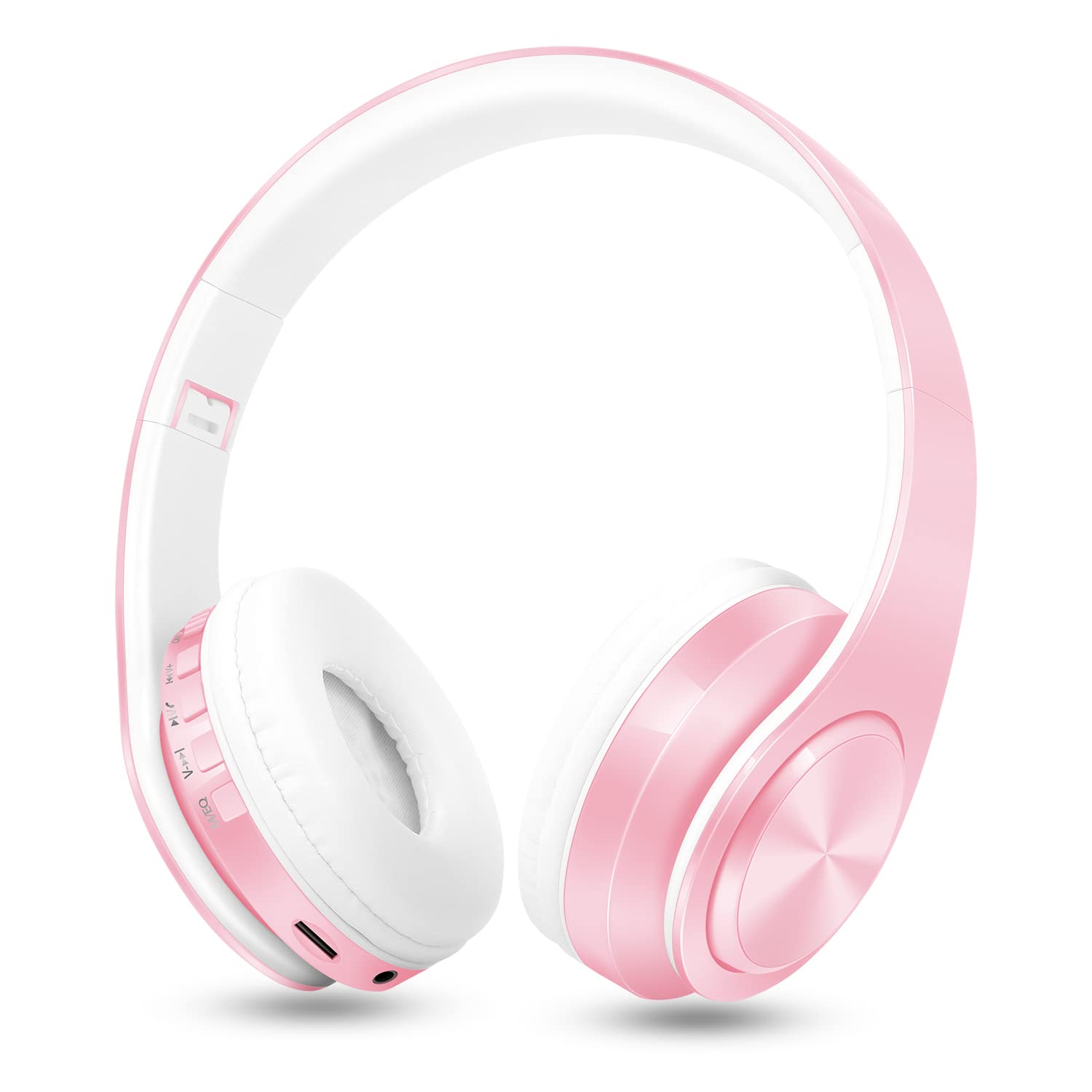 Photo 1 of RAT TAIL V5.0 Bluetooth Headphones Over-Ear, Foldable Wireless and Wired Stereo Headset Micro SD/TF, FM for Cell Phone,PC,Soft Earmuffs &Light Weight for Prolonged Wearing (Pink)