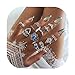 POYDORA ZhaoGe 13 Pcs Vintage Flower Turtle Knuckle Ring Set Bohemian Retro Blue Rhinestone Joint Knuckle Nail Midi Ring Finger Rings Set