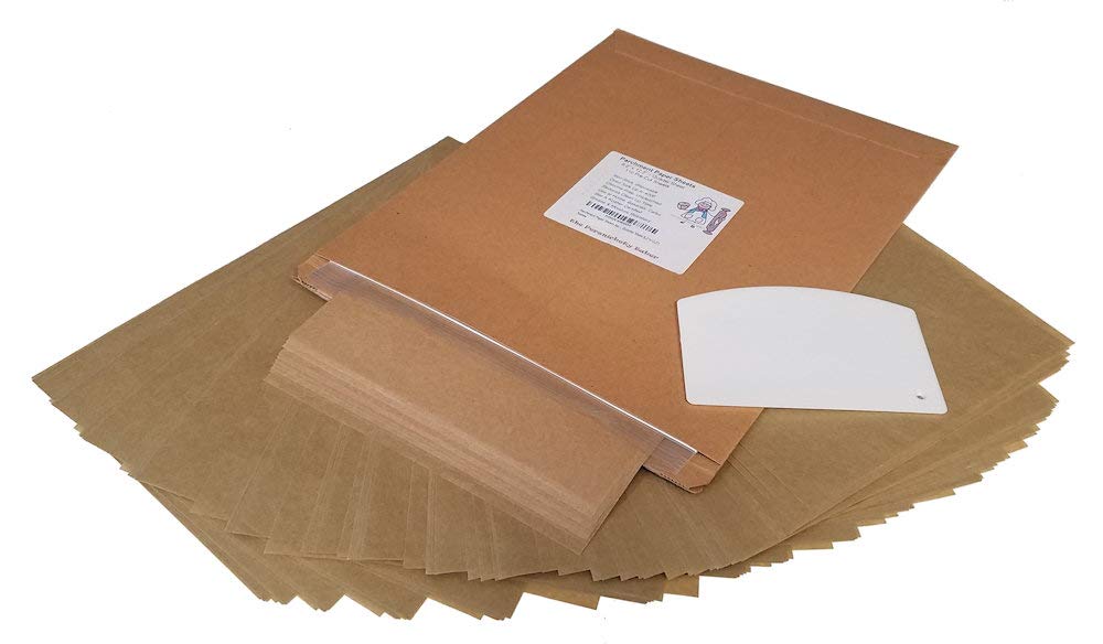 Parchment Paper Sheets for Baking | Unbleached Non-Stick Precut 8x12 Inch Quarter Sheet - No Curl No Burn - Safe Convenient Package 110 Papers Plus 5½ Inch Bowl Scraper (110, Quarter Sheet 8.2"x12.2")