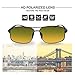 Mens Womens Classic Retro Polarized Sunlasses Metal Frame Dany&Night Driving Rectangular Sun Glasses for Men&Women