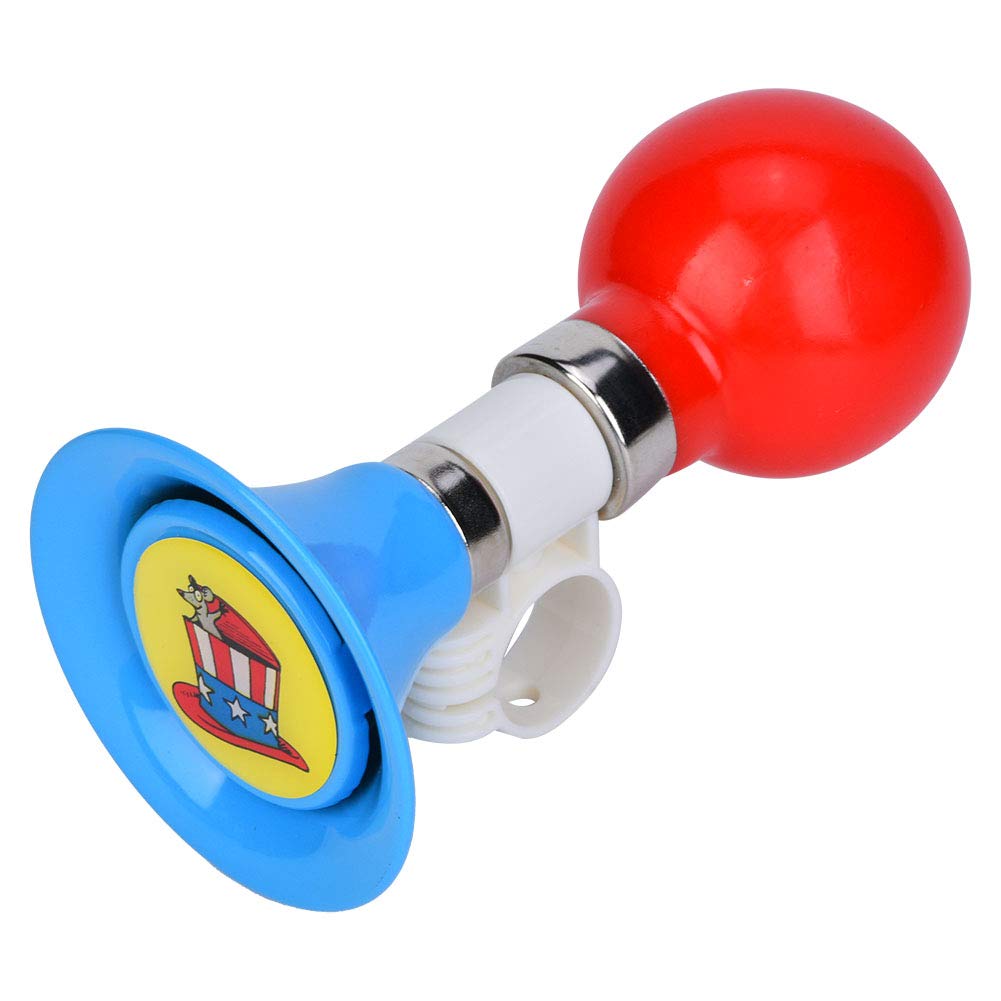 Bugle Horn, Retro Clown Horn,Bike Bells Metal Rubber Loudspeaker Siren Hooter Snail Air Horn for Vehicles Bicycles Golf Cart (Blue)